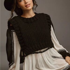 NWT Anthropologie Black Chain Sweater Vest (Sold Out Online!)